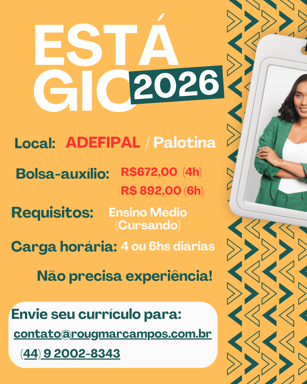 Programa de Estágio ADEFIPAL 2026 (Ensino Médio e Superior Cursando)